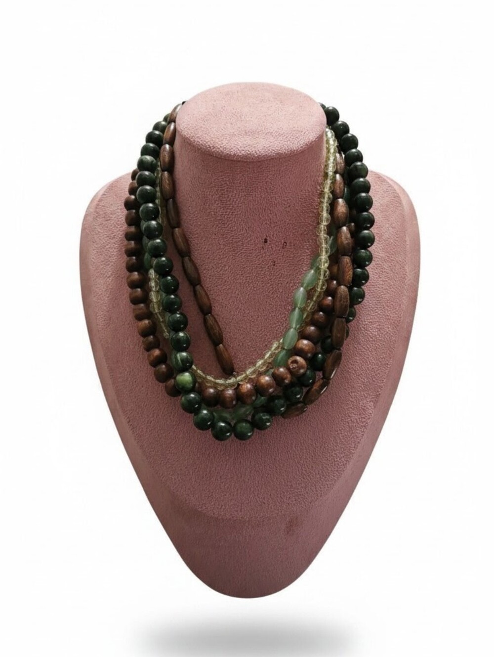 SASSIFIED BOUTIQUE Multi-Strand Green and Brown Beaded Necklace - Women Jewelry